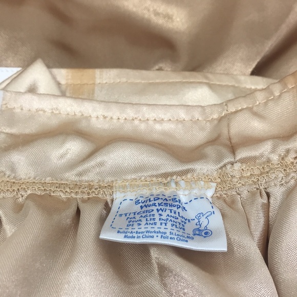 Build A Bear 3 Piece Outfit Tan Metallic Hoodie Snap On With Skirt And Boots - Picture 7 of 11